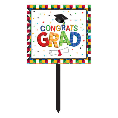 Graduation Fractal Fun Yard Sign