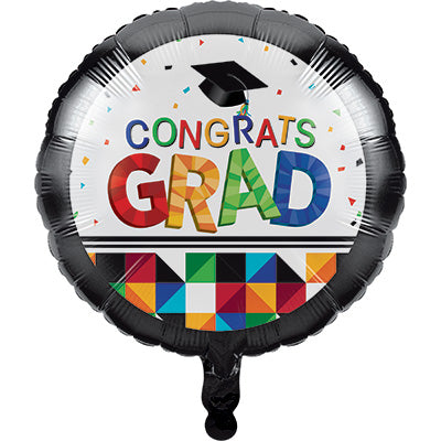 Graduation Fractal Fun Mylar Balloon