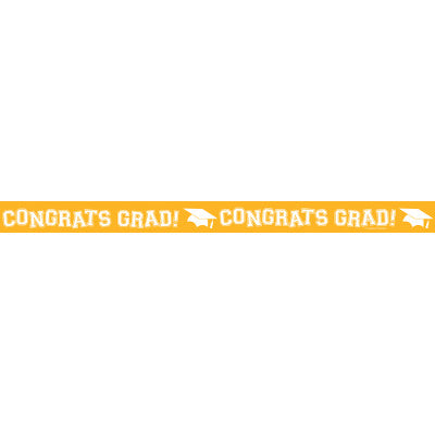 Congrats Grad School Bus Yellow Crepe Streamer
