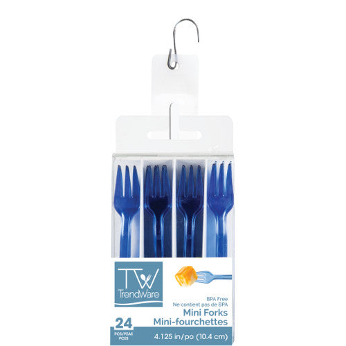Mini Translucent Blue Forks