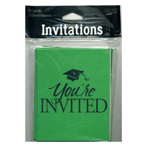Congrats Grad II High Count Invite Emerald Green